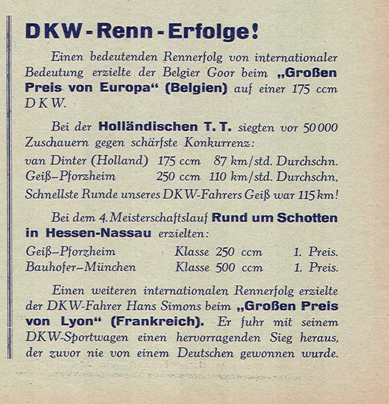 DKW Rennerfolge
